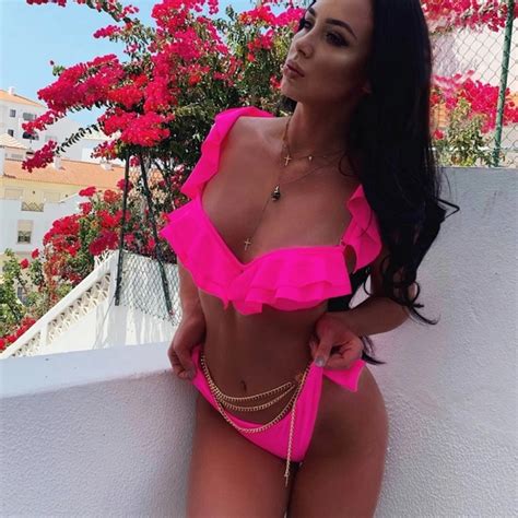 Swim New Pink Sexy Ruffle Bikini Set With Underwire Poshmark