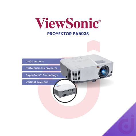 Jual ViewSonic PA 503S SVGA Projector 3800 Ansi Lumens Hdmi Garansi