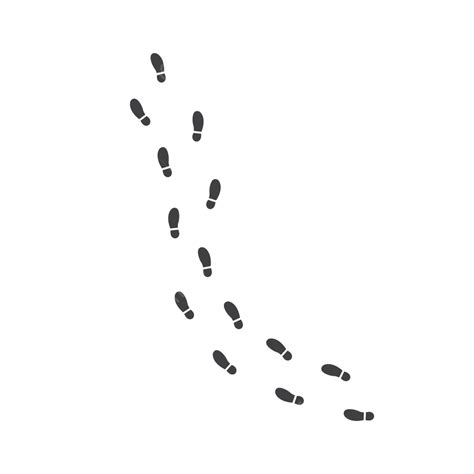 Footsteps Print Route Vector Illustration Design White Footsteps Sole ...