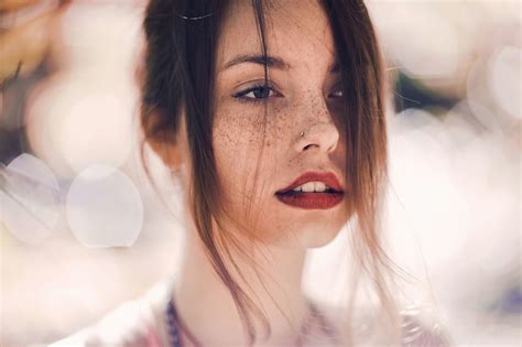 Face Women Model Portrait Nose Rings Brunette Photography