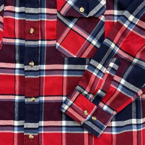 Vtg Northwest Territory Red Blue Plaid Flannel Shirt … Gem