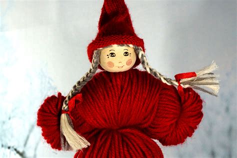 Large Christmas Yarn Gnome With Braids Retro Swedish Etsy Uk