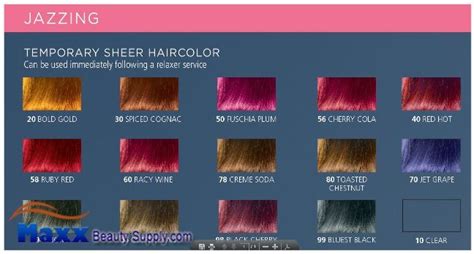 jazzing hair color chart directions shades rinse reviews hair mag ...