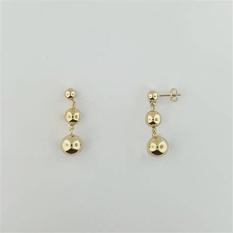 9ct Yellow Gold Ball Drop Earrings The Goldsmiths Gallery Limited