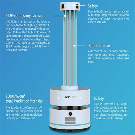 Automatically Disinfection Uv Sterilize Intelligent Agv Ai Robot