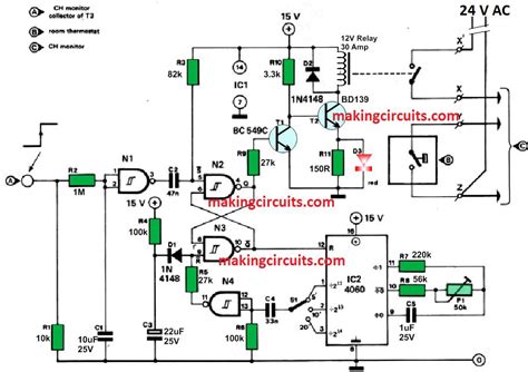 Automatic Central Heating Controller Circuit