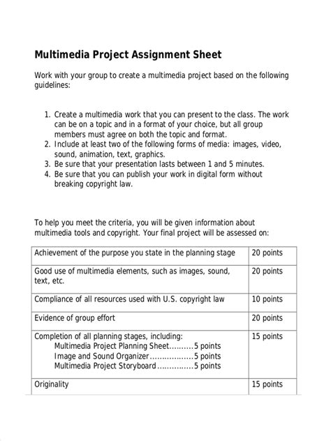 Assignment Sheet 12 Examples Format Pdf