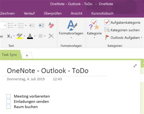 Vorlage Onenote Aufgabenliste