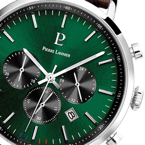 Montre PIERRE LANNIER Baron Homme Bracelet Cuir Brun MATY