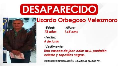 San Juan De Lurigancho Familia Pide Ayuda Para Encontrar A Anciano De