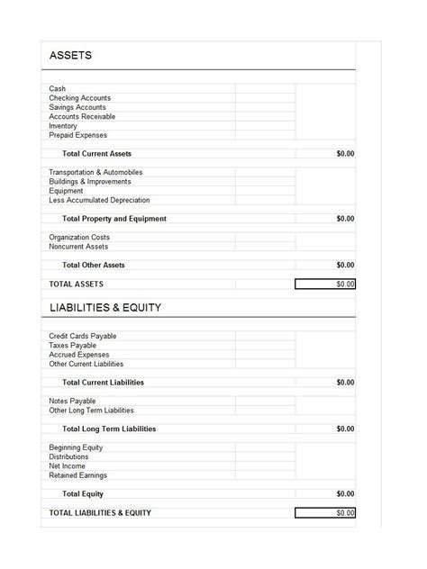 Excel Spreadsheet Balance Sheet throughout 38 Free Balance Sheet ...