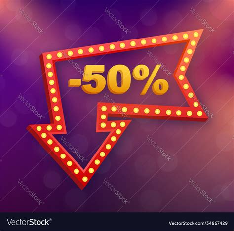 50 percent off sale discount banner Royalty Free Vector