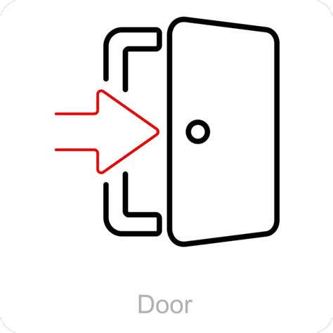 Concepto De Icono De Puerta Y Puerta Abierta Vector Premium