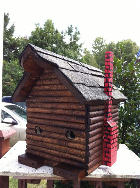 Log Cabin Bird House Log Cabin, Bird Houses, Completed, Outdoor Decor ...