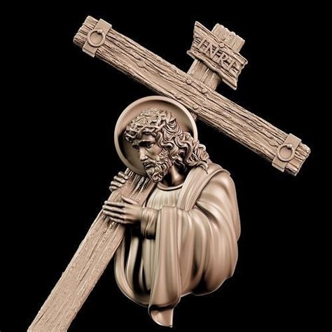 Jesus with cross sculpture 3D model 3D printable | CGTrader