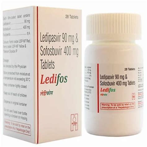 Ledifos Ledipasvir 90 Mg And Sofosbuvir 400 Mg Tablets 28 Tablets At