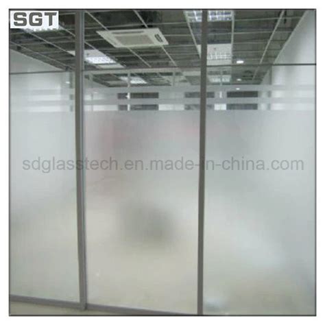 Low Iron Decoration Acid Etched Frosted Office Partition Glass China Decorative Glass And