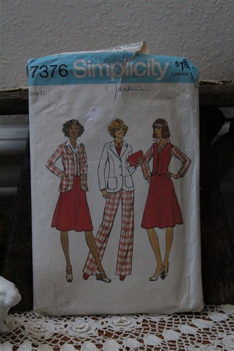 Vintage Simplicity 7376 Sewing Pattern Size 12 1976 Etsy