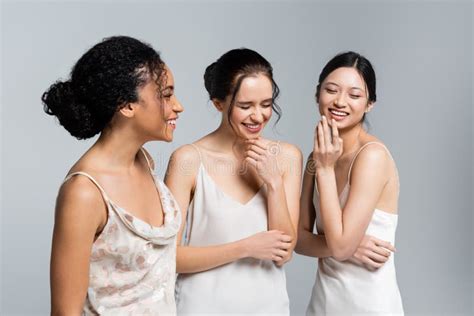 Cheerful Multicultural Women With Perfect Skin Stock Image Image Of