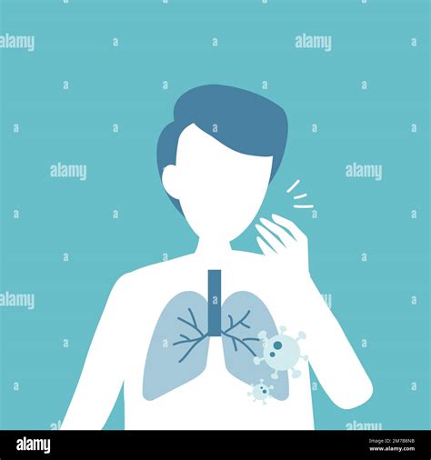 Coughing man with lung damage covid-19 awareness vector Stock Vector ...