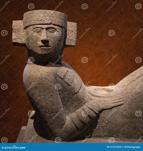 Chac Mool On Tlaloc Temple Platform God Of Rain Fragment Of Greater