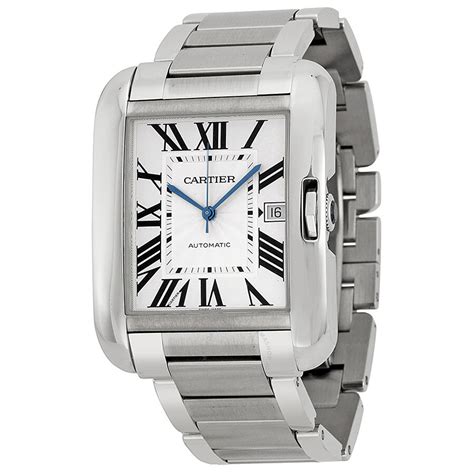 Cartier Tank Anglaise Silver Dial Stainless Steel Men's Watch W5310008 ...