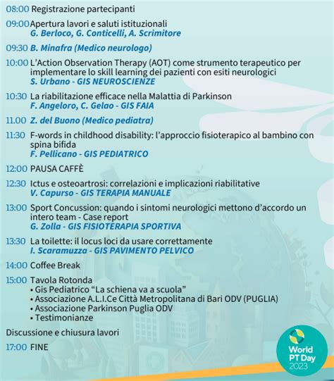 Convegno ECM La Fisioterapia In Tutti I Luoghi Di Vita L Approccio