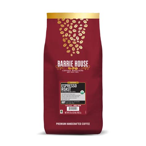 Barrie House Espresso Roast Fair Trade Organic Whole Bean Coffee