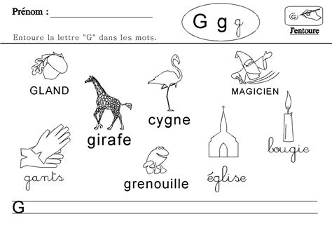 Maternelle Lecture Des Lettres De L Alphabet Lettre G Lettre A