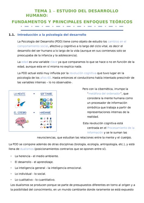 Pdd Capítulo 1 El Estudio Del Desarrollo Humano Tema 1 Estudio