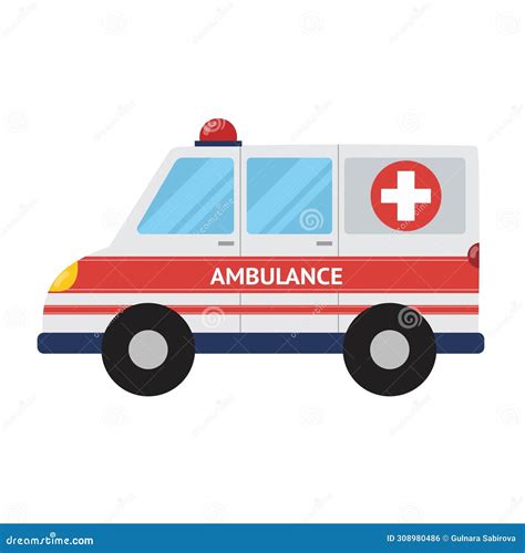 Ambulance Car in Cartoon Style for Kids. Medical Transport Stock Vector ...