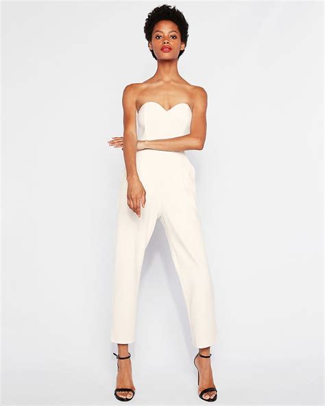 Petite Strapless Sweetheart Neckline Jumpsuit Best Petite Jumpsuits