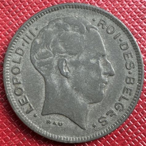 belgium  zinc  francs leopold iii wwii era french text km