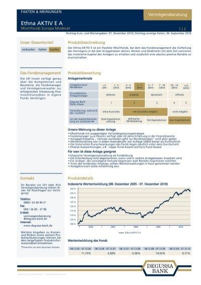 Ethna Aktiv E A Bei Der Degussa Bank