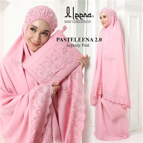 Telekung Aleena Pasteleena 2 0 Original Ready Stock Free Box Telekung