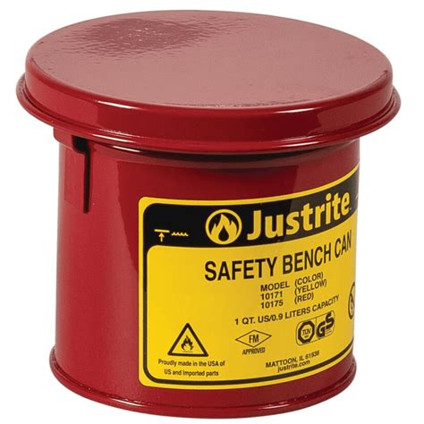 Justrite Steel Safety Bench Can 1ltr Capacity 10175