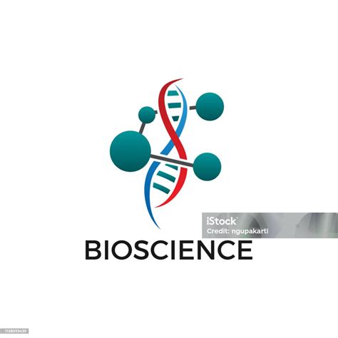 生物科學標誌向量範本圖示與摩爾原子和 Dna向量圖形及更多生物科技學圖片 生物科技學 商標 健保和醫療 Istock