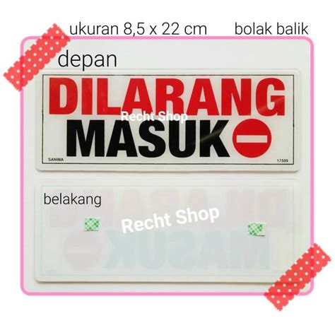 Jual Sign Board Sign Label Acrylic Akrilik Dilarang Masuk Shopee