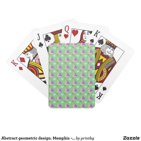 abstract geometric design memphis retro style playing cards