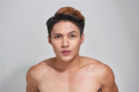 Premium Photo Attractive Youthful Naked Male Is Expressing Confidence