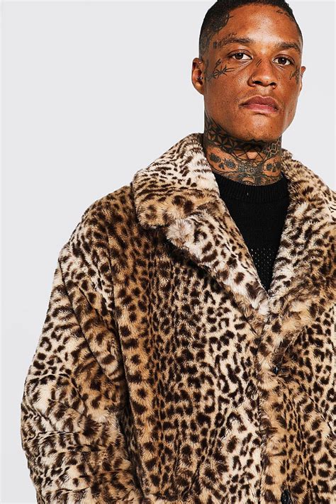 Leopard Faux Fur Longline Coat Tradingbasis