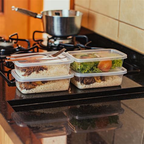 Marmitas Que Podem Ir Ao Microondas - Kit 20 Marmitas 800ml Congelador Microondas Reutilizável Transparente ...