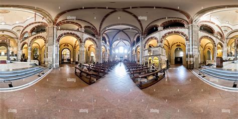 360° view of Milan Lombardy Italy. Basilica di Sant'Ambrogio (Saint ...