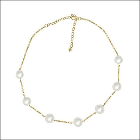 Lido Pearl T Necklace Gold Plated Lido Collection