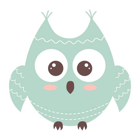 Cute Funny Boho Owl Forest Bird Cartoon Character Vector Art