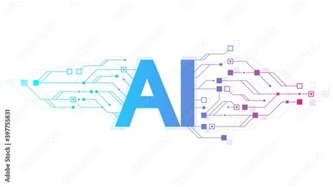 Artificial Intelligence Logo, Icon symbol AI, deep learning blockchain neural network concept ...