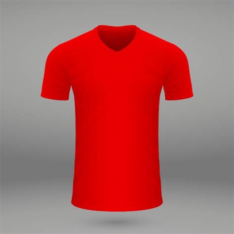 Plantilla De Camiseta Roja En Blanco Vector Premium