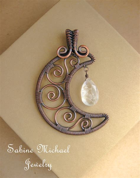 Wire Wrapped Filigree Crescent Moon Jewelry Making Journal