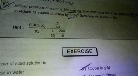 Vapour Pressure Of Water Is Mmhg How Much Urea Should Be Added