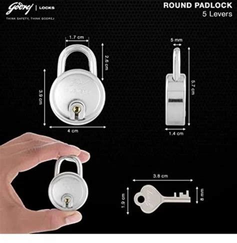 Stainless Steel 5 Lever Godrej Round Padlock 50 Mm At 168 Piece In